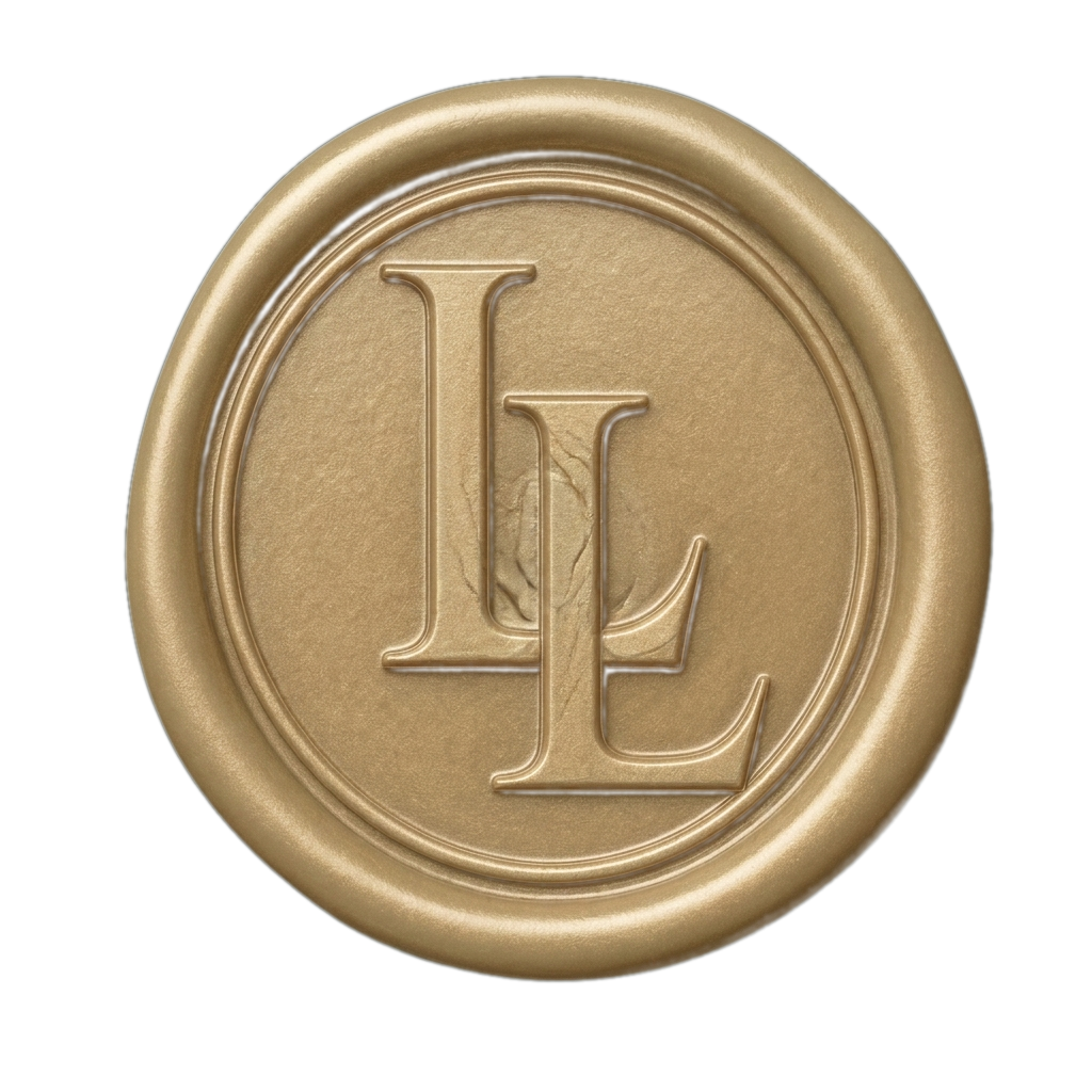 The Legacy wax seal, an interlocked double L cipher